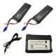 2 X 7.4V 2700mAh 10C Lipo Battery Replacement with 2in1 Battery Charger for Hubsan X4 H501S