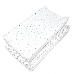 Grey Stars and Zigzag, Soft Breathable, Boys and Girls,(Pack of 2)