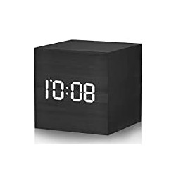 Digital Alarm Clock Wooden LED Light