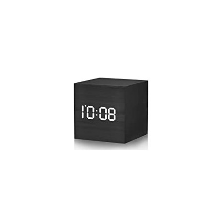 Digital Alarm Clock Wooden LED Light