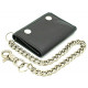 RFID Safe Leather Biker Trifold Chain Wallet