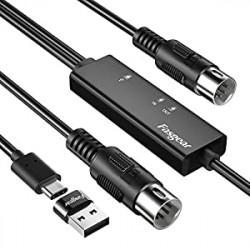 USB C MIDI Cable with Type C to USB Adapter