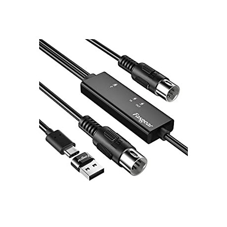 USB C MIDI Cable with Type C to USB Adapter