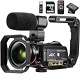 Video Camera 4K Camcorder WiFi Ultra HD Vlog Camera for YouTube, 3.1 IPS Screen