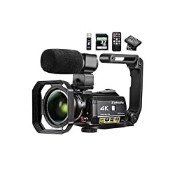 Video Camera 4K Camcorder WiFi Ultra HD Vlog Camera for YouTube, 3.1 IPS Screen