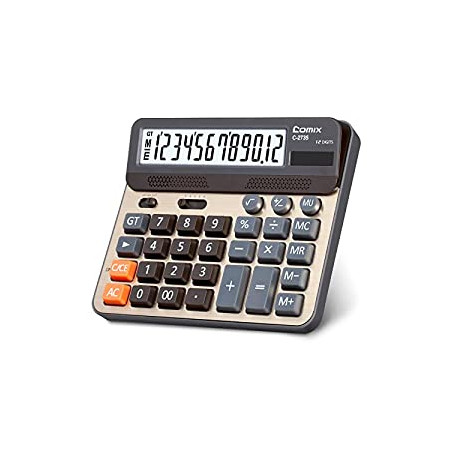 Desktop Calculator, Large Computer Keys, 12 Digits Display