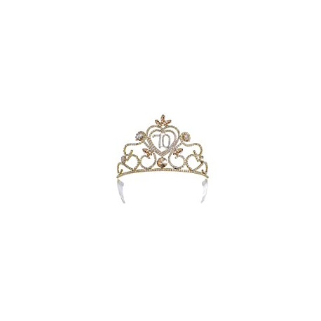 Queen 70 Birthday Tiaras Crowns Gold Metal Crystal Women