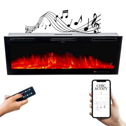 Electric Fireplace Insert | 36" Wall Mounted, Recessed Or Base Legs