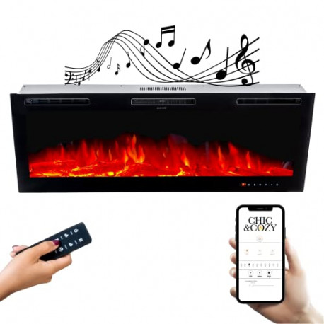 Electric Fireplace Insert | 36" Wall Mounted, Recessed Or Base Legs