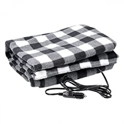 Electric Car Blanket- Heated 12 Volt Fleece Travel Throw for Car