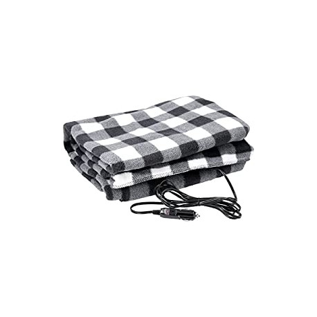 Electric Car Blanket- Heated 12 Volt Fleece Travel Throw for Car