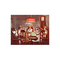 Desperate Enterprises Seven Dogs Playing Poker Tin Sign
