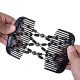 Women Magic Hair Combs Wood Beaded Stretch Double