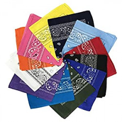 12 Pack 100% Cotton Premium Bandanas
