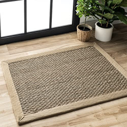 Natural Seagrass Farmhouse Area Rug, 2' 6" x 4', Beige