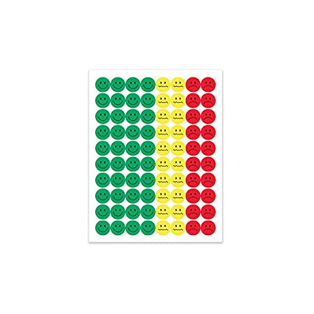 Fun Traffic Light Colors - Red, Yellow & Green - ½" Stickers - 15 Sheets - 1200 Stickers Per Pack
