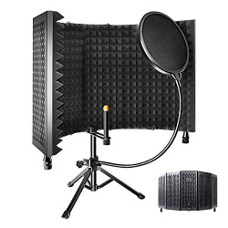 ZOSTA Studio Recording Microphone Isolation Shield with Tripod Stand and Pop Filter