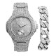 Iced Look Hip Hop Watch - 8475BC Cuban