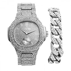 Iced Look Hip Hop Watch - 8475BC Cuban