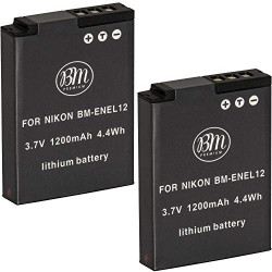 2 EN-EL12 Batteries for Nikon Coolpix A1000