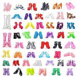 Pack 2 of 50Pairs 11.5" Fashion Doll Shoes Replacement Different