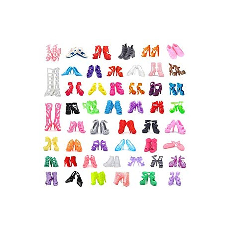 Pack 2 of 50Pairs 11.5" Fashion Doll Shoes Replacement Different