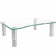 Pack 2 of Clear Tempered Glass Computer Monitor Riser