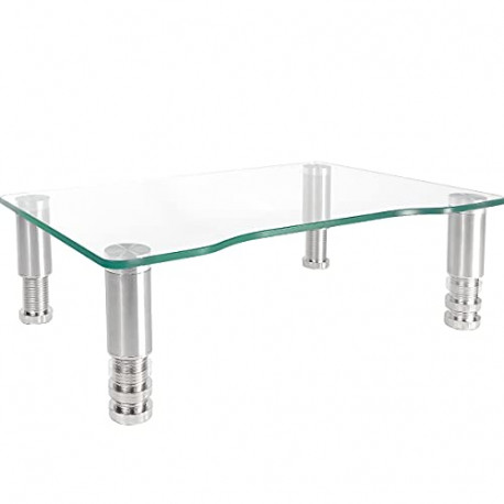 Pack 2 of Clear Tempered Glass Computer Monitor Riser