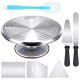 12 Inch Cake Turntable Cake Decorating Kit Supplies, 7 Pcs Baking Supplies Aluminium Alloy