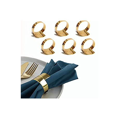 Metal Napkin Rings Set of 6 for Wedding Christmas Party