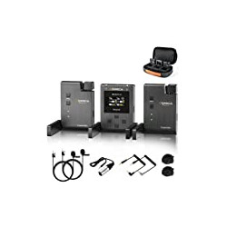 Wireless Lavalier Microphone System, Comica BoomX-U2 48-Channels UHF Lapel Microphones