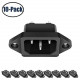 10 Pack AC 250V 10A IEC 320 C14 Panel Mount Plug Adapter Power Connector