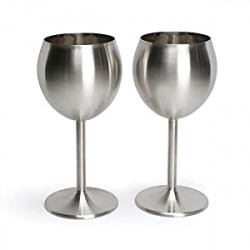 Stainless Steel Wine Glass, Set of 2
