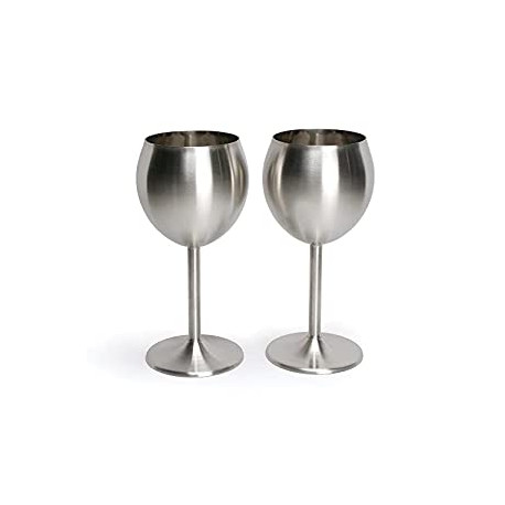Stainless Steel Wine Glass, Set of 2