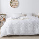 White Tufted Dot Duvet Cover Queen Size (90x90 inch), 3 Pieces