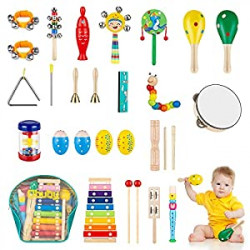 Toddler Musical Instruments Sets Wooden Percussion Instruments Toy for Kids