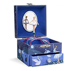 Musical Jewelry Box with Spinning Ballerina, 4.25 x 4.75 x 3.5 inches