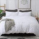 Pack 2 of White Duvet Cover Queen (90 x 90 Inches), 3 Pieces (1 Duvet Cover + 2 Pillow Cases)