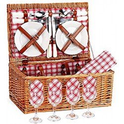 Wicker Picnic Basket for 4