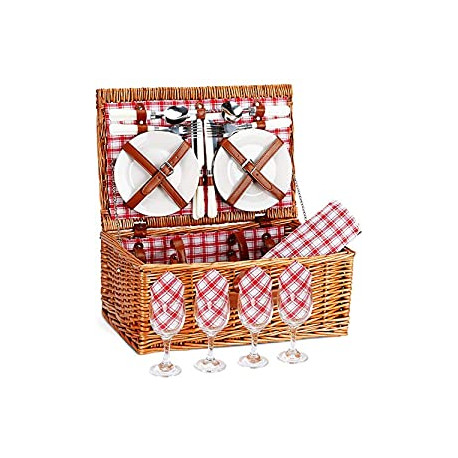 Wicker Picnic Basket for 4