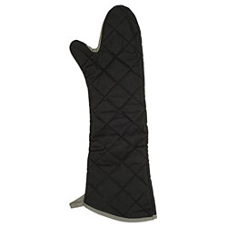 Pack 3 of Flame-Resistant Pyrotex Oven Mitt, 24", Black, Pair