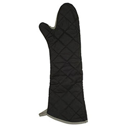 Flame-Resistant Pyrotex Oven Mitt, 24", Black, Pair