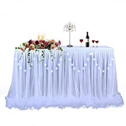 Tablecloth for Gender Revel or Baptism (9 ft table skirt)