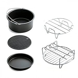 Air Fryer Accessories Set 5 pcs with Non-stick Barrel/Pan