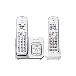 Panasonic DECT 6.0 Expandable Cordless Phone with Answering Machine and Smart Call Block - 2 Cordless Handsets - KX-TGD632W