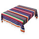 59 x 84 Inch Mexican Serape Tablecloth Fringe Cotton Mexican