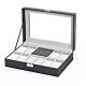 8 Slots Lockable Leather Watch Case Organizer