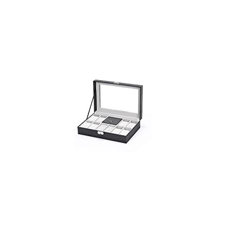 8 Slots Lockable Leather Watch Case Organizer