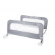 Double Safety Bedrail, Gray, Metal and Fabric Bedrail Set for Toddlers, 42.5” Long