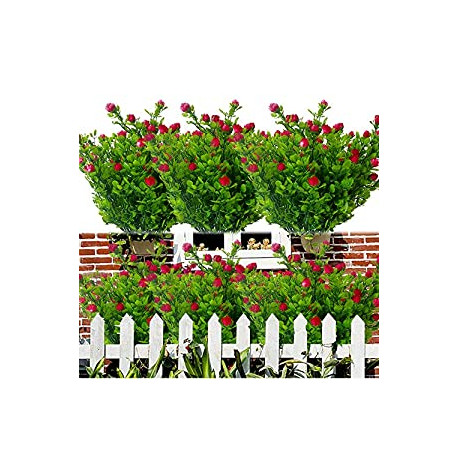 8Bundles Outdoor Artificial Fake Flowers UV